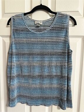 Vintage Covington Accordion Pleated Sleeveless Blouse XL